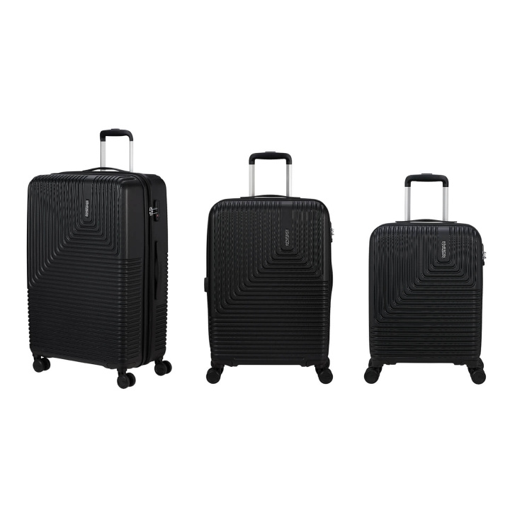 American Tourister Suitcase Niteline Set 3 pcs Black ryhmässä URHEILU, VAPAA-AIKA JA HARRASTUS / Matkailutarvikkeet / Matkalaukut @ TP E-commerce Nordic AB (C76486)