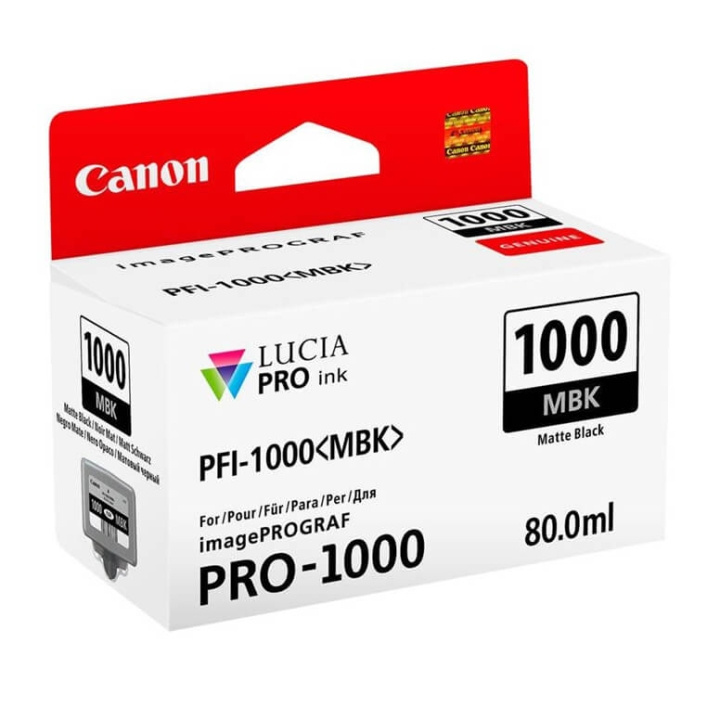 Canon Ink 0545C001 PFI-1000 Matte Black ryhmässä TIETOKOONET & TARVIKKEET / Tulostimet & Tarvikkeet / Musteet ja väriaineet / Mustepatruunat / Canon @ TP E-commerce Nordic AB (C76489)