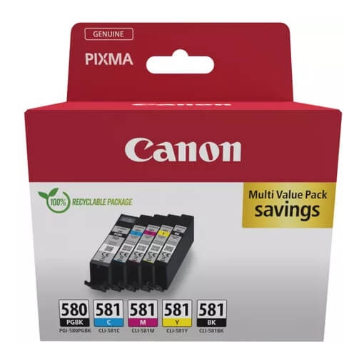 Canon Ink 2078C005 PGI-580/CLI-581 Multipack ryhmässä TIETOKOONET & TARVIKKEET / Tulostimet & Tarvikkeet / Musteet ja väriaineet / Mustepatruunat / Canon @ TP E-commerce Nordic AB (C76539)