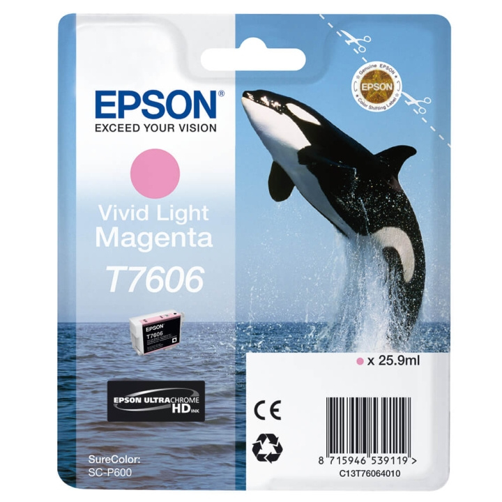 Epson Ink UltraChrome HD T76064N10 Vivid Light Magenta ryhmässä TIETOKOONET & TARVIKKEET / Tulostimet & Tarvikkeet / Musteet ja väriaineet / Mustepatruunat / Epson @ TP E-commerce Nordic AB (C76540)