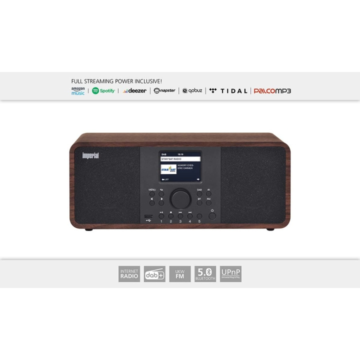 imperial DABMAN i205 hybridi stereoradio DAB+ / FM / Internet / Bluetooth puun näköinen ryhmässä KODINELEKTRONIIKKA / Ääni & Kuva / Kotiteatteri, HiFi ja kannettavat / Radio & Herätyskellot / Radio @ TP E-commerce Nordic AB (C76564)