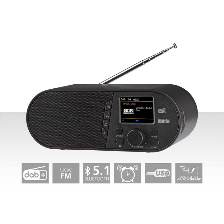 imperial DABMAN d105 Kompakti DAB+ / FM / Bluetooth-radio Musta ryhmässä KODINELEKTRONIIKKA / Ääni & Kuva / Kotiteatteri, HiFi ja kannettavat / Radio & Herätyskellot / Radio @ TP E-commerce Nordic AB (C76573)