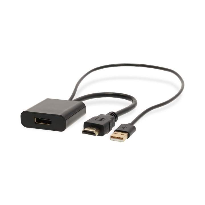 Nedis HDMI™ -sovitin | HDMI™ liitin | DisplayPort uros / USB-A Uros | Kullattu | Suora | PVC | Musta | 1 kpl | Laatikko ryhmässä KODINELEKTRONIIKKA / Kaapelit & Sovittimet / HDMI / Sovittimet @ TP E-commerce Nordic AB (C76595)