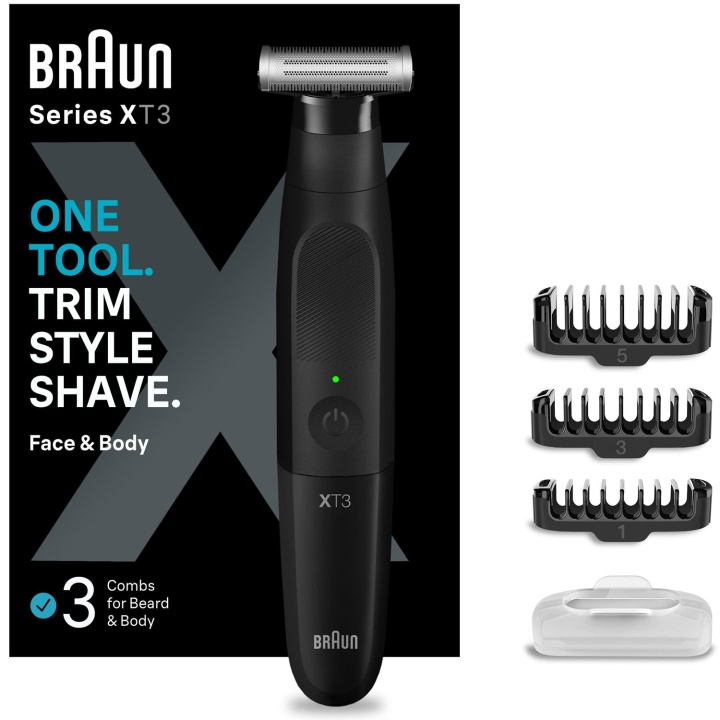 Braun Hybridtrimmer XT3100 3-kammar ryhmässä KAUNEUS JA TERVEYS / Hiukset &Stailaus / Sheivaus ja trimmaus / Partatrimmerit & Tarvikkeet @ TP E-commerce Nordic AB (C76772)