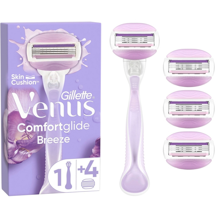 Gillette Rakhyvel Venus Comfortglide Breeze 4st rakblad ryhmässä KAUNEUS JA TERVEYS / Hiukset &Stailaus / Sheivaus ja trimmaus / Partahöylät & Tarvikkeet @ TP E-commerce Nordic AB (C76788)