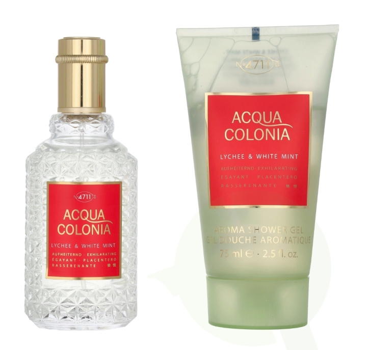 4711 Acqua Colonia Lychee & White Mint Giftset 125 ml Edc Spray 50ml/Shower Gel 75ml ryhmässä KAUNEUS JA TERVEYS / Tuoksut & Parfyymit / Parfyymit / Naisten Tuoksut @ TP E-commerce Nordic AB (C76947)