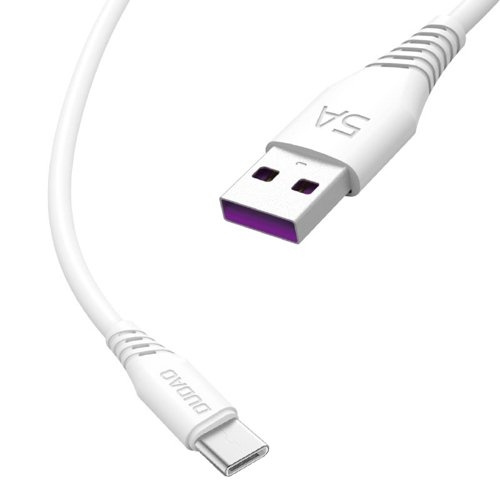 Dudao L2T USB-A to USB-C cable 2m white ryhmässä TIETOKOONET & TARVIKKEET / Kaapelit & Sovittimet / USB / USB-C @ TP E-commerce Nordic AB (C77118)