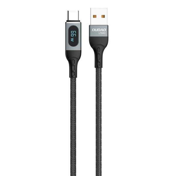 Dudao L7Max USB-A to USB-C cable 66W 1m black ryhmässä TIETOKOONET & TARVIKKEET / Kaapelit & Sovittimet / USB / USB-C @ TP E-commerce Nordic AB (C77123)