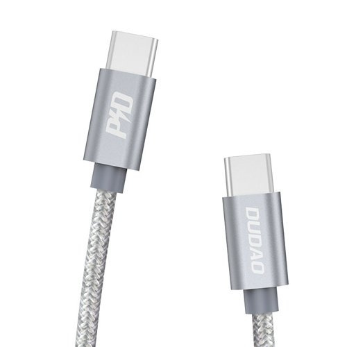 Dudao L5ProC USB-C to USB-C cable 45W 1m gray ryhmässä TIETOKOONET & TARVIKKEET / Kaapelit & Sovittimet / USB / USB-C @ TP E-commerce Nordic AB (C77125)