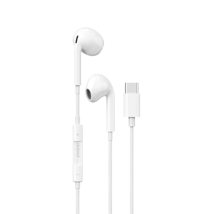 Dudao X14ProT in-ear headphones USB-C 1.2 m white ryhmässä KODINELEKTRONIIKKA / Ääni & Kuva / Kuulokkeet & Tarvikkeet / Kuulokkeet @ TP E-commerce Nordic AB (C77126)