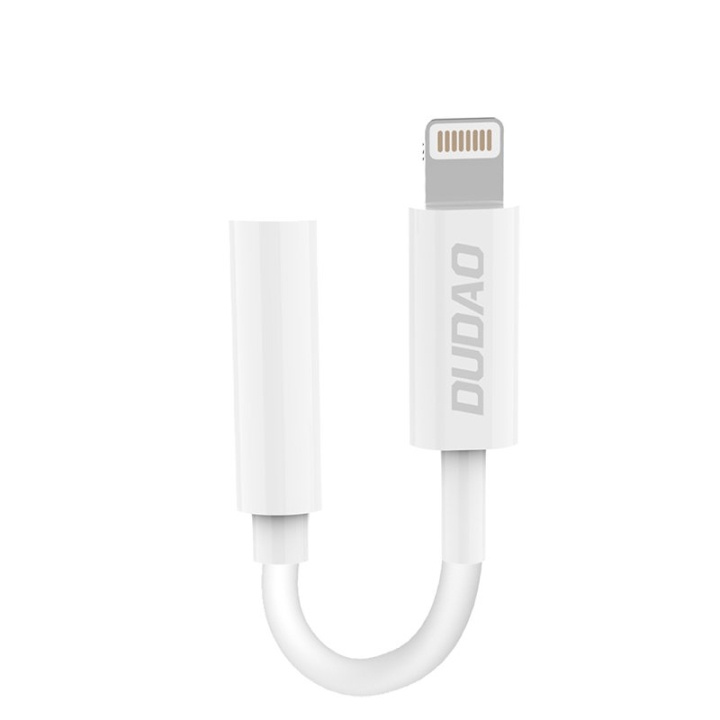 Dudao L16i Lightning to 3.5mm Jack adapter white ryhmässä ÄLYPUHELIMET JA TABLETIT / Laturit & Kaapelit / Sovittimet @ TP E-commerce Nordic AB (C77127)