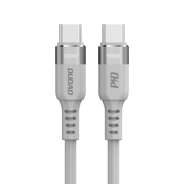 Dudao L5CMAX USB-C to USB-C cable 100W 1m gray ryhmässä TIETOKOONET & TARVIKKEET / Kaapelit & Sovittimet / USB / USB-C @ TP E-commerce Nordic AB (C77128)