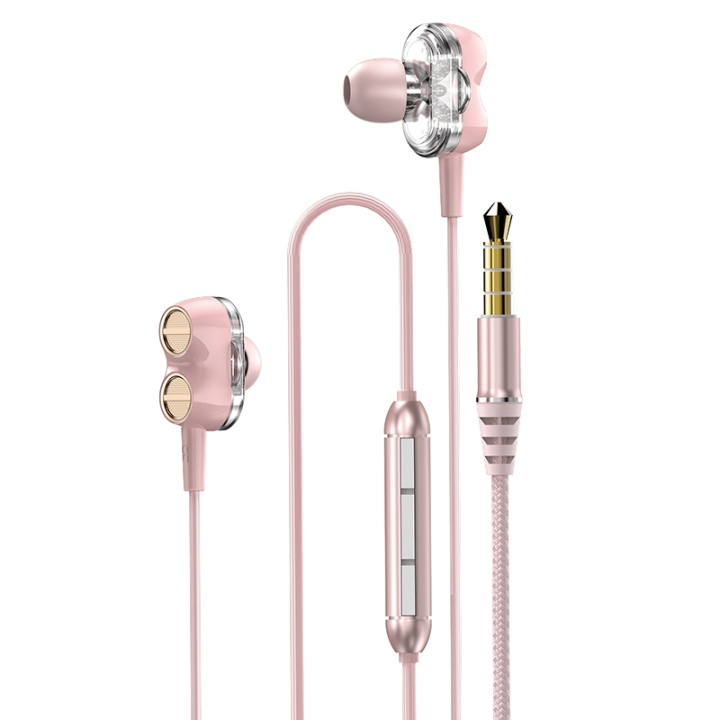 Dudao X15 dual dynamic music headphones 3.5 mm jack 1.2 m pink ryhmässä KODINELEKTRONIIKKA / Ääni & Kuva / Kuulokkeet & Tarvikkeet / Kuulokkeet @ TP E-commerce Nordic AB (C77135)