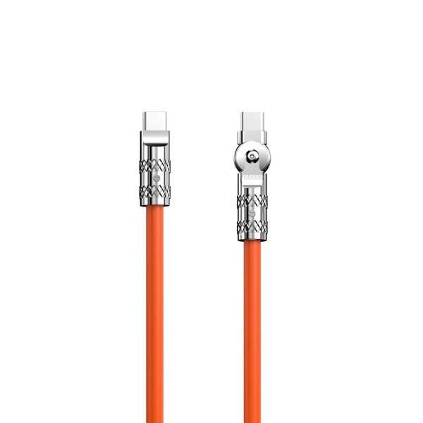 Dudao L24CC USB-C to USB-C Angled cable 120W 1m rotation 180° orange ryhmässä TIETOKOONET & TARVIKKEET / Kaapelit & Sovittimet / USB / USB-C @ TP E-commerce Nordic AB (C77144)