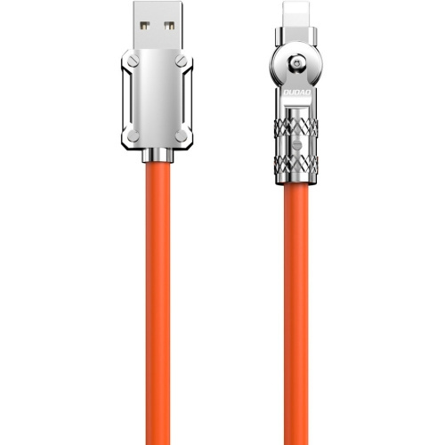 Dudao L24AL USB-A to angled Lightning cable 30W 1m 180° rotation orange ryhmässä ÄLYPUHELIMET JA TABLETIT / Laturit & Kaapelit / Kaapelit / Lightning kaapelit @ TP E-commerce Nordic AB (C77145)