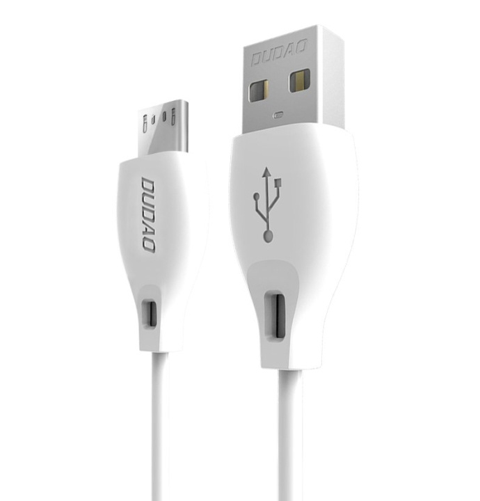 Dudao L4M USB-A to USB-Micro 1m white ryhmässä ÄLYPUHELIMET JA TABLETIT / Laturit & Kaapelit / Kaapelit / MicroUSB-kaapelit @ TP E-commerce Nordic AB (C77151)