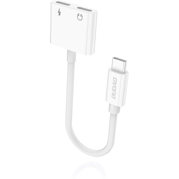 Dudao L13C USB-C to USB-C/USB-C Adapter White ryhmässä TIETOKOONET & TARVIKKEET / Kaapelit & Sovittimet / USB / USB-C @ TP E-commerce Nordic AB (C77153)