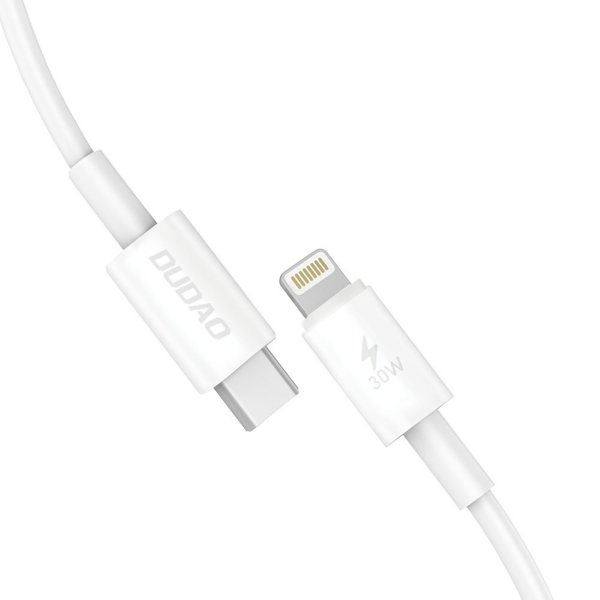 Dudao L6W USB-C to Lightning cable 30W PD 1m white ryhmässä TIETOKOONET & TARVIKKEET / Kaapelit & Sovittimet / USB / USB-C @ TP E-commerce Nordic AB (C77156)