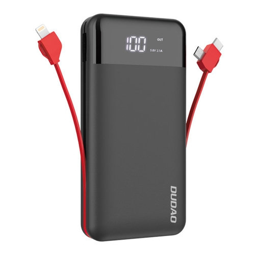 Dudao K1Pro powerbank 20000mAh 15Watt 4xcables black ryhmässä ÄLYPUHELIMET JA TABLETIT / Laturit & Kaapelit / Powerbanks @ TP E-commerce Nordic AB (C77171)