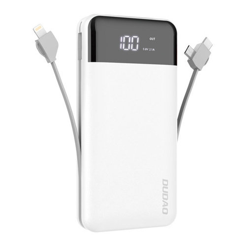 Dudao K1Pro powerbank 20000mAh 15Watt 4xcables white ryhmässä ÄLYPUHELIMET JA TABLETIT / Laturit & Kaapelit / Powerbanks @ TP E-commerce Nordic AB (C77172)