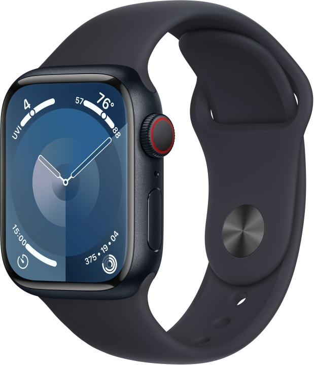 Apple Watch Series 9 (GPS + Cellular) 41 mm keskiyönsininen alumiinikuori ja keskiyönsininen urheiluranneke, S/M (MRHR3) ryhmässä ÄLYPUHELIMET JA TABLETIT / Urheilu, koti ja vapaa-aika / Apple Watch & tarvikkeet / Apple Watch @ TP E-commerce Nordic AB (C77602)