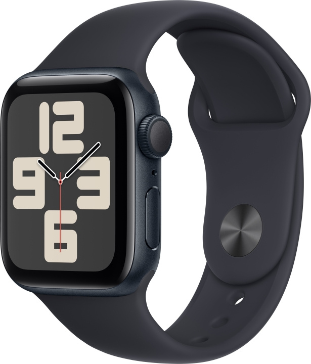 Apple Watch SE (GPS) 40 mm keskiyönsininen alumiinikuori ja keskiyönsininen urheiluranneke, M/L (MR9Y3) ryhmässä ÄLYPUHELIMET JA TABLETIT / Urheilu, koti ja vapaa-aika / Apple Watch & tarvikkeet / Apple Watch @ TP E-commerce Nordic AB (C77609)