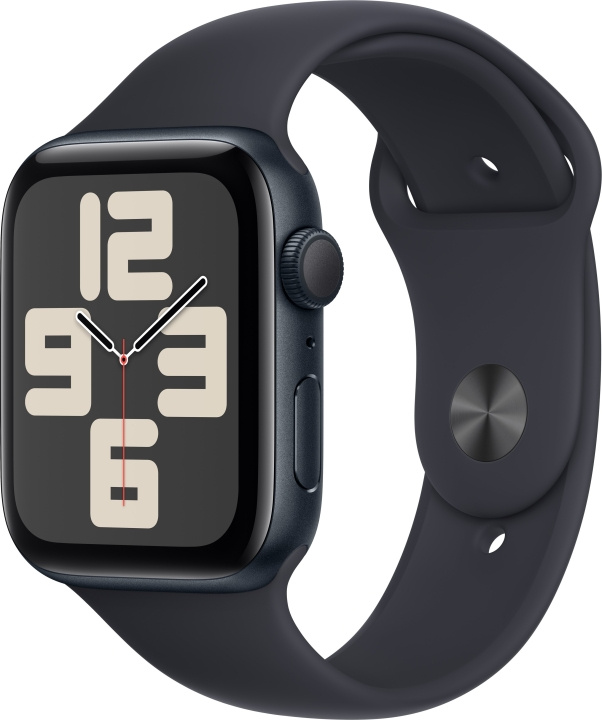 Apple Watch SE (GPS) 44 mm keskiyönsininen alumiinikuori ja keskiyönsininen urheiluranneke, M/L (MRE93) ryhmässä ÄLYPUHELIMET JA TABLETIT / Urheilu, koti ja vapaa-aika / Apple Watch & tarvikkeet / Apple Watch @ TP E-commerce Nordic AB (C77622)