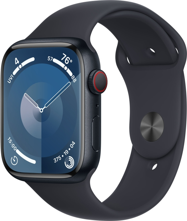 Apple Watch Series 9 (GPS + Cellular) 45 mm keskiyönsininen alumiinikuori ja keskiyönsininen urheiluranneke, S/M (MRMC3) ryhmässä ÄLYPUHELIMET JA TABLETIT / Urheilu, koti ja vapaa-aika / Apple Watch & tarvikkeet / Apple Watch @ TP E-commerce Nordic AB (C77632)