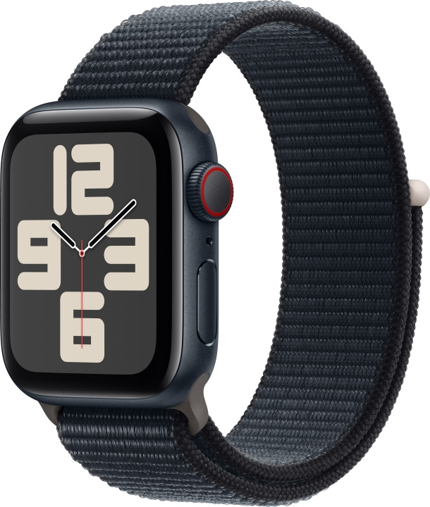 Apple Watch SE (GPS + Cellular) 40 mm keskiyönsininen alumiinikuori ja keskiyönsininen Sport Loop-ranneke (MRGE3) ryhmässä ÄLYPUHELIMET JA TABLETIT / Urheilu, koti ja vapaa-aika / Apple Watch & tarvikkeet / Apple Watch @ TP E-commerce Nordic AB (C77640)