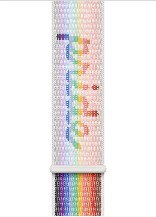 Apple Watch 45 mm Pride Edition Sport Loop -ranneke (MU9R3) ryhmässä ÄLYPUHELIMET JA TABLETIT / Urheilu, koti ja vapaa-aika / Apple Watch & tarvikkeet / Tarvikkeet @ TP E-commerce Nordic AB (C77771)