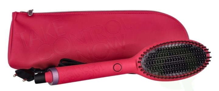 ghd Glide Smoothing Take Control Now Hot Brush Set 2 piece Pink - Heated Brush/Pouch ryhmässä KAUNEUS JA TERVEYS / Hiukset &Stailaus / Muotoilutyökalut / Lämpöharjat @ TP E-commerce Nordic AB (C77958)