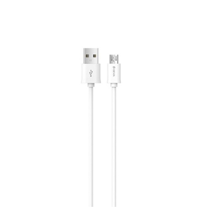 Devia kabel Smart EC081 USB - MicroUSB 1,0 m 2,1A vit ryhmässä ÄLYPUHELIMET JA TABLETIT / Laturit & Kaapelit / Kaapelit / MicroUSB-kaapelit @ TP E-commerce Nordic AB (C78526)