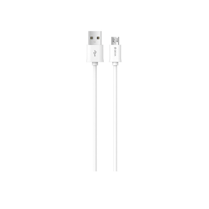 Devia kabel Smart EC065 USB - MicroUSB 2,0 m 2,1A vit ryhmässä ÄLYPUHELIMET JA TABLETIT / Laturit & Kaapelit / Kaapelit / MicroUSB-kaapelit @ TP E-commerce Nordic AB (C78531)