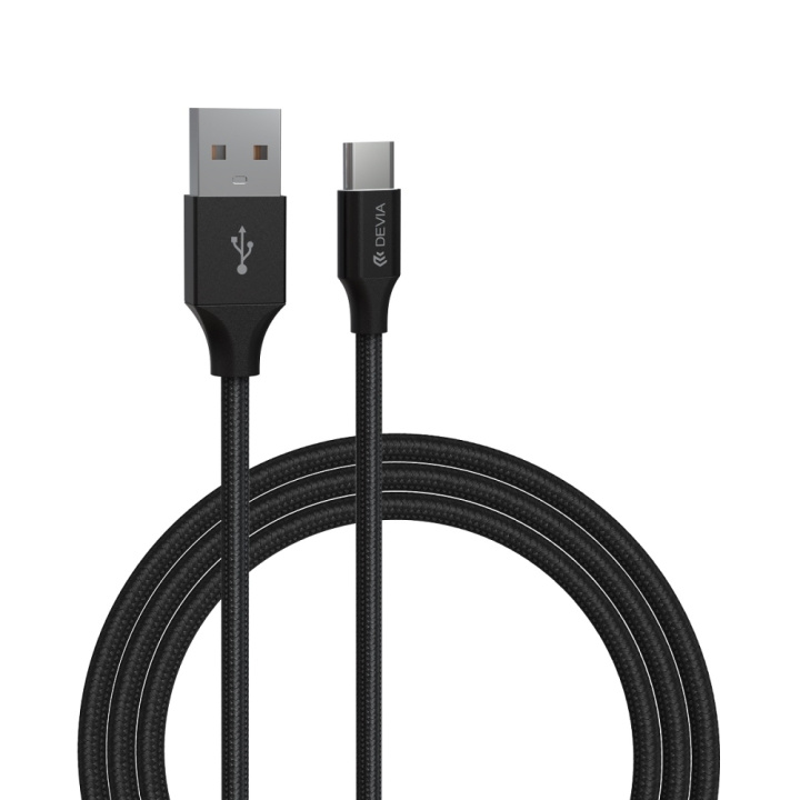 DEVIA kabel Gracious EC303 USB - USB-C 1,0 m 2,4A svart ryhmässä ÄLYPUHELIMET JA TABLETIT / Laturit & Kaapelit / Kaapelit / Tyyppi C -kaapelit @ TP E-commerce Nordic AB (C78598)