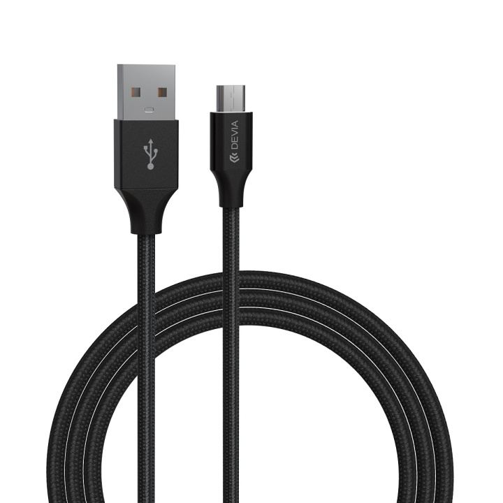 Devia kabel Gracious EC207 USB - MicroUSB 2,0 m 2,1A svart ryhmässä ÄLYPUHELIMET JA TABLETIT / Laturit & Kaapelit / Kaapelit / MicroUSB-kaapelit @ TP E-commerce Nordic AB (C78599)