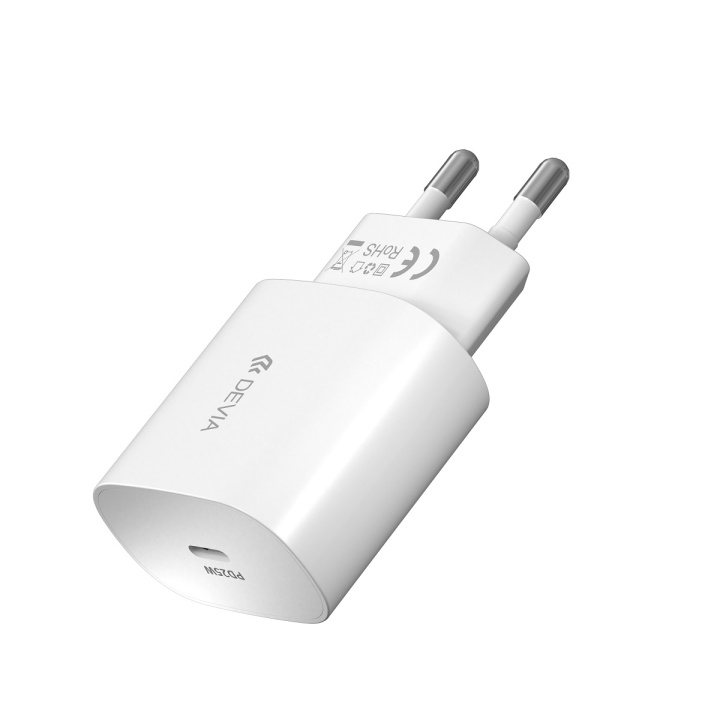 Devia väggladdare Smart PD 25W 1x USB-C vit + kabel USB-C - USB-C ryhmässä ÄLYPUHELIMET JA TABLETIT / Laturit & Kaapelit / Seinälaturi / Seinälaturi Type C @ TP E-commerce Nordic AB (C78645)