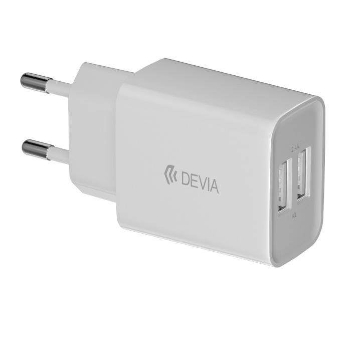 Devia väggladdare Smart 2x USB 2,4A vit ryhmässä ÄLYPUHELIMET JA TABLETIT / Laturit & Kaapelit / Seinälaturi / Seinälaturi USB @ TP E-commerce Nordic AB (C78660)