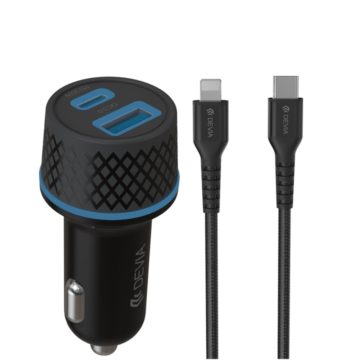 Devia billaddare Extreme PD QC 1x USB-C 1x USB 52,5W svart + USB-C - Lightning-kabel ryhmässä ÄLYPUHELIMET JA TABLETIT / Laturit & Kaapelit / Autolaturi / Autolaturi Tyyppi C @ TP E-commerce Nordic AB (C78663)