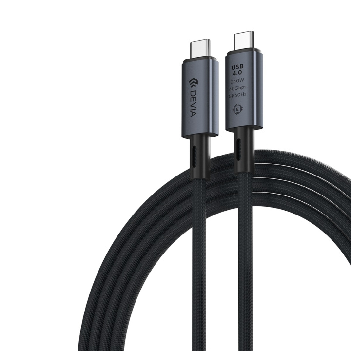 Devia kabel Extreme EC641 PD USB-C - USB-C 4.0 1,0 m 240W svart 8K 60Hz ryhmässä ÄLYPUHELIMET JA TABLETIT / Laturit & Kaapelit / Kaapelit / Tyyppi C -kaapelit @ TP E-commerce Nordic AB (C78680)