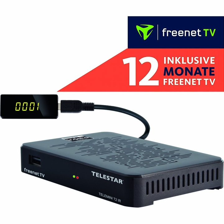 TELESTAR TELEMINI T2 IR Erittäin kompakti DVB-T2/DVB-C HDTV-vastaanotin ryhmässä KODINELEKTRONIIKKA / Ääni & Kuva / TV & Tarvikkeet / Smart-TV @ TP E-commerce Nordic AB (C78712)