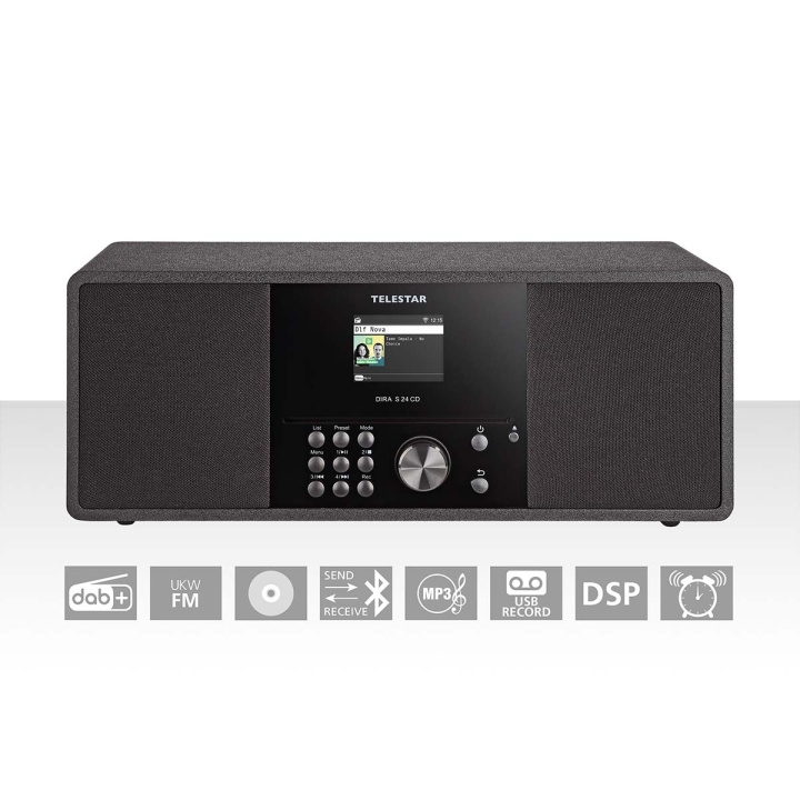 TELESTAR DIRA S 24 CD DAB+/FM Stereoradio CD-soittimella Musta ryhmässä KODINELEKTRONIIKKA / Ääni & Kuva / Kotiteatteri, HiFi ja kannettavat / Radio & Herätyskellot / Radio @ TP E-commerce Nordic AB (C78737)