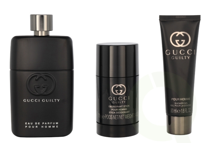 Gucci Guilty Pour Homme Giftset 215 ml Edp Spray 90ml/Shower Gel 50ml/Deodorant Stick 75ml ryhmässä KAUNEUS JA TERVEYS / Tuoksut & Parfyymit / Parfyymit / Miesten Tuoksut @ TP E-commerce Nordic AB (C79053)