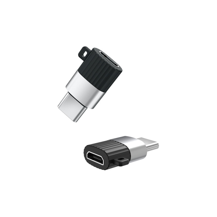 XO adapter NB149-A microUSB - USB-C svart ryhmässä TIETOKOONET & TARVIKKEET / Kaapelit & Sovittimet / USB / USB-C @ TP E-commerce Nordic AB (C79146)