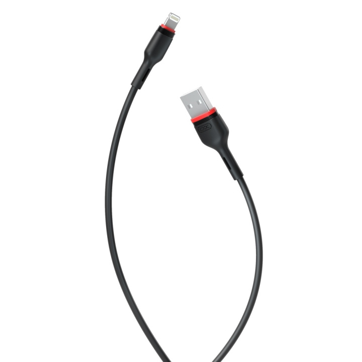 XO kabel NB-P171 USB - Lightning 1,0 m 2,4A svart ryhmässä ÄLYPUHELIMET JA TABLETIT / Laturit & Kaapelit / Kaapelit / Lightning kaapelit @ TP E-commerce Nordic AB (C79154)