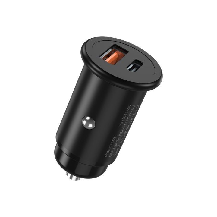 XO billaddare CC38 PD QC 3.0 20W 1X USB 1x USB-C svart ryhmässä ÄLYPUHELIMET JA TABLETIT / Laturit & Kaapelit / Autolaturi @ TP E-commerce Nordic AB (C79164)