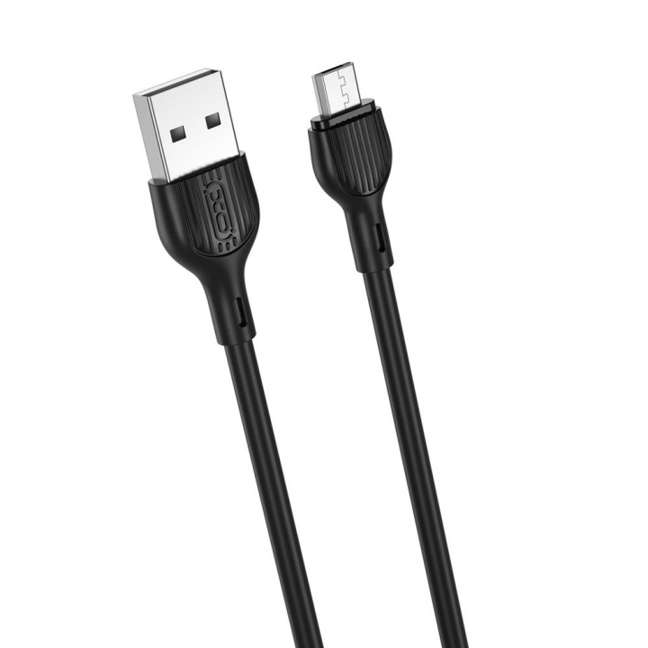 XO kabel NB200 USB - microUSB 1,0m 2.1A svart ryhmässä TIETOKOONET & TARVIKKEET / Kaapelit & Sovittimet / USB / Micro-USB @ TP E-commerce Nordic AB (C79182)