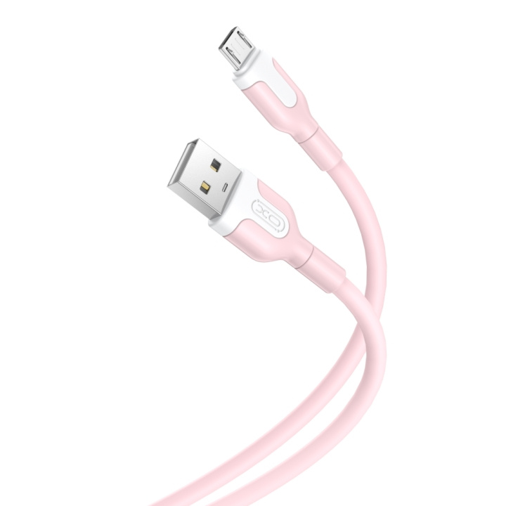 XO kabel NB212 USB - microUSB 1,0 m 2,1A rosa ryhmässä ÄLYPUHELIMET JA TABLETIT / Laturit & Kaapelit / Kaapelit / MicroUSB-kaapelit @ TP E-commerce Nordic AB (C79187)