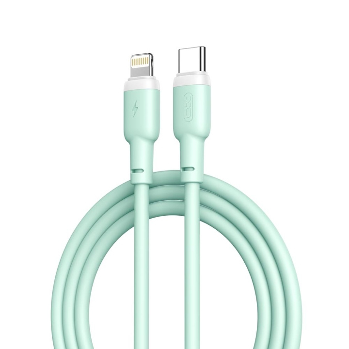 XO kabel NB208A PD USB-C - Lightning 1,0m 20W grön ryhmässä TIETOKOONET & TARVIKKEET / Kaapelit & Sovittimet / USB / USB-C @ TP E-commerce Nordic AB (C79200)