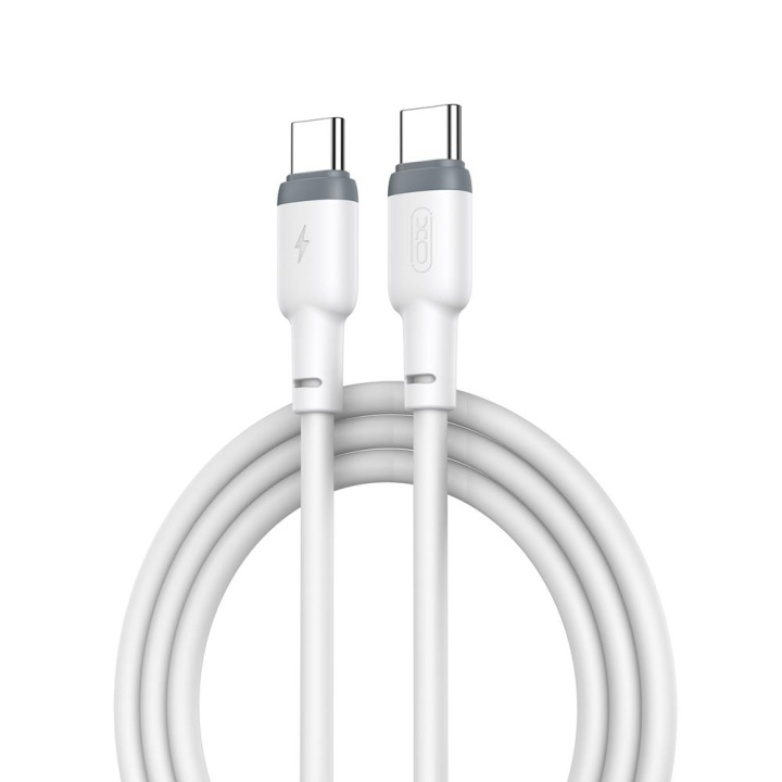 XO kabel NB208B PD USB-C - USB-C 1,0m 60W vit ryhmässä TIETOKOONET & TARVIKKEET / Kaapelit & Sovittimet / USB / USB-C @ TP E-commerce Nordic AB (C79201)