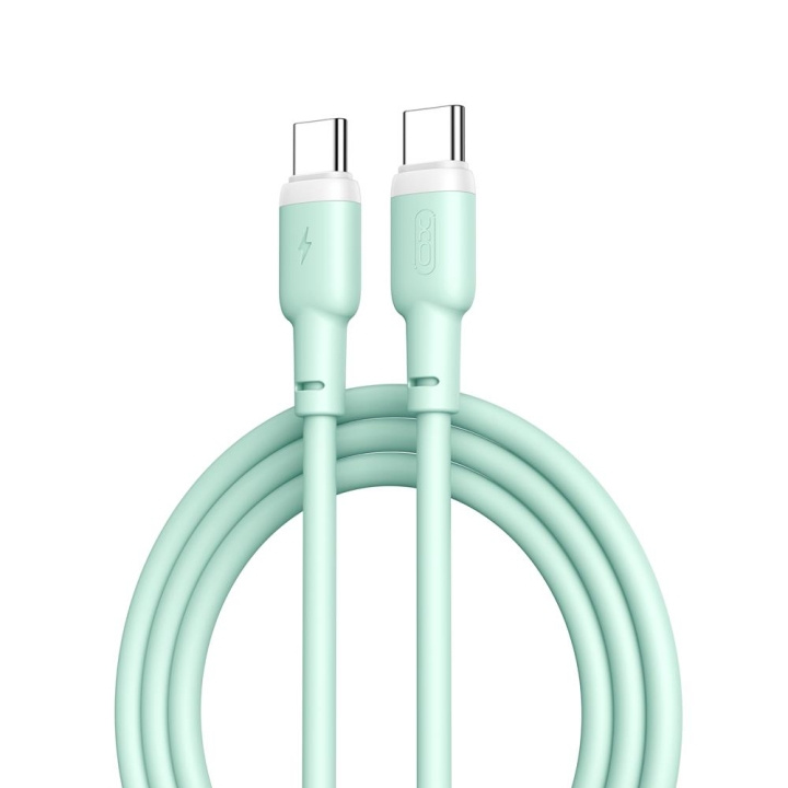 XO kabel NB208B PD USB-C - USB-C 1,0m 60W grön ryhmässä TIETOKOONET & TARVIKKEET / Kaapelit & Sovittimet / USB / USB-C @ TP E-commerce Nordic AB (C79203)